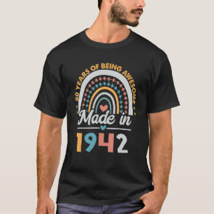 80 jaar oude 80ste verjaardag, geboren in 1942, vr t-shirt