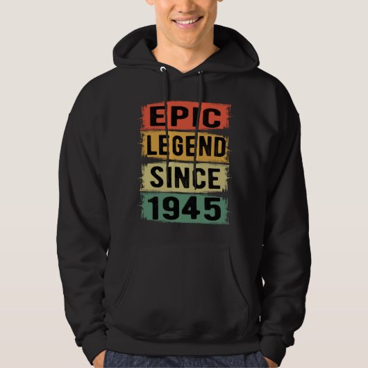 80 jaar oude Bday 1945 Epic Legend 80ste verjaarda Hoodie (Voorkant)