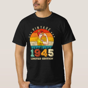 80 jaar oude Bday 1945 Vintage 80ste Verjaardag Vr T-shirt