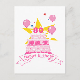 80 jaar oude Birthday Cake Briefkaart