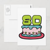 80 jaar oude Birthday Cake Briefkaart (Voorkant / Achterkant)