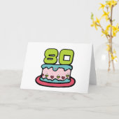 80 jaar oude Birthday Cake Kaart (Gele Bloem)