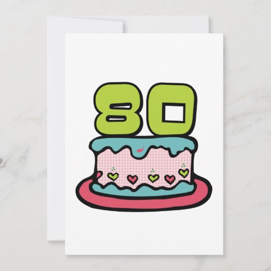 80 jaar oude Birthday Cake Kaart (Voorkant)