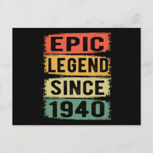 80 jaar oude dag 1940 Epic Legend 82nd Birthday Briefkaart