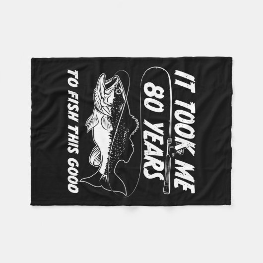 80 jaar oude dag visserij 80e dag fleece deken (Voorkant (Horizontaal))