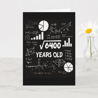 80 jaar oude dagelijkse Wiskunde leraar 80e verjaa Kaart