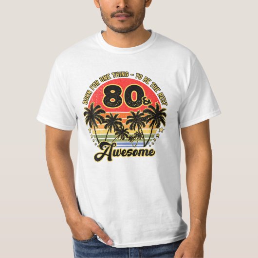 80 jaar oude geschenken Sunset Palm T-shirt (Voorkant)