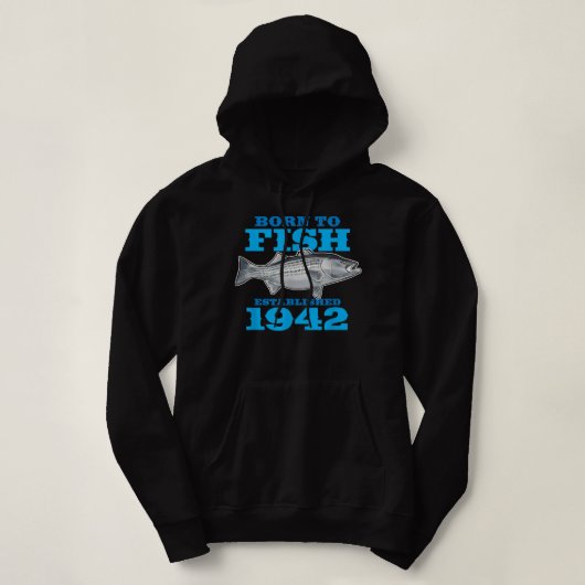 80 jaar oude Gevist vissers 1942 80e verjaardag Hoodie (Design voorkant)