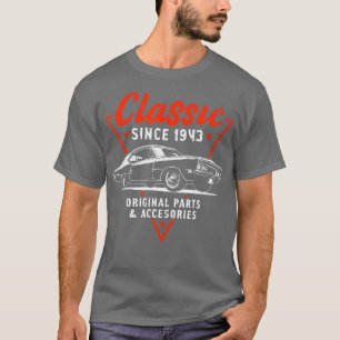 80 jaar oude klassieke auto 1943 80th Birthday T-shirt