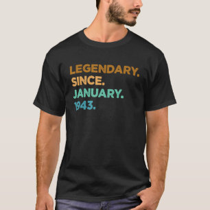 80 jaar oude leggende sinds januari 1943 80e geboo t-shirt