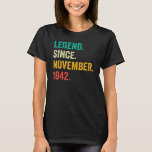 80 jaar oude leggende sinds november 1942 80e gebo t-shirt