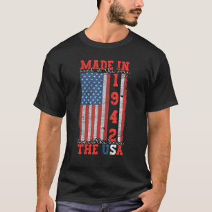 80 jaar oude patriottische VS vlag 1942 80ste B da T-shirt