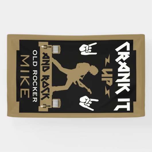 80 jaar oude rockers spandoek (Horizontaal)