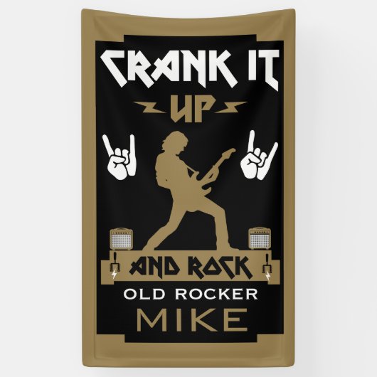 80 jaar oude rockers spandoek (Verticaal)
