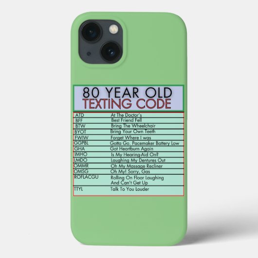 80 jaar oude sms-code grappige verjaardagssenioren Case-Mate iPhone case (Achterkant)
