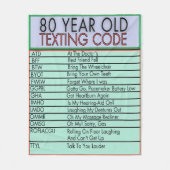 80 jaar oude sms-code grappige verjaardagssenioren fleece deken (Voorkant)
