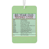 80 jaar oude sms-code grappige verjaardagssenioren luchtverfrisser (Achterkant)
