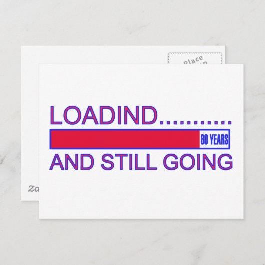80 JAAR OUDE VERJAARDAG DESIGN BRIEFKAART (Voorkant / Achterkant)