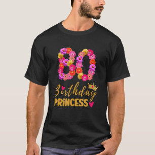 80 jaar oude verjaardag prinses bloem haar mijn 80 t-shirt