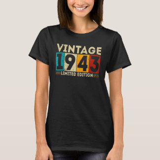 80 jaar oude Vintage 1943 80e verjaardag T-shirt