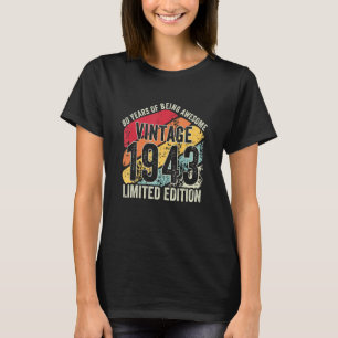 80 jaar oude Vintage 1943 80e verjaardag T-shirt