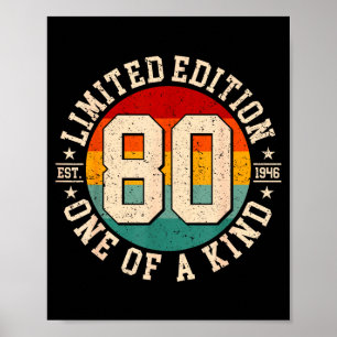 80 jaar oude vintage 1946 beperkte editie 80ste poster