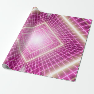 80 jaar retro en Sci Fi pop art scene. Cadeaupapier