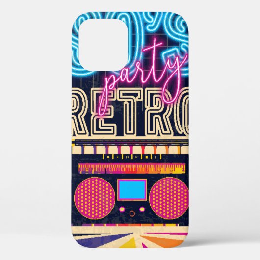 80 jaar, retro muziekfeest. Oude poster. Disco fl Case-Mate iPhone Case (Achterkant)