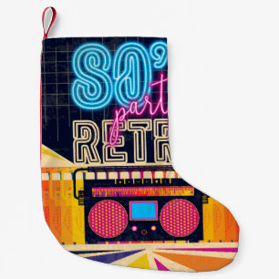 80 jaar, retro muziekfeest. Oude poster. Disco fl Kleine Kerstsok