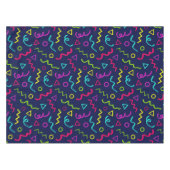 80 jaar, retro party neon Memphis patroon Tafelkleed (Voorkant (Horizontaal))