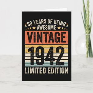 80 Jaar Uitblinken Vintage 1942 Kaart