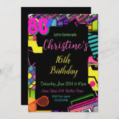 80 jaar uitnodiging, terug naar de 80, elke leefti kaart (Voorkant / Achterkant)