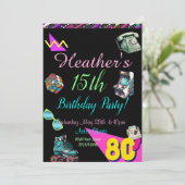 80 jaar uitnodiging, terug naar de 80, elke leefti kaart (Staand voorkant)