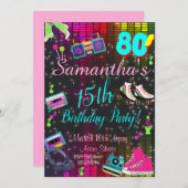 80 jaar uitnodiging, terug naar de 80, elke leefti kaart (Voorkant / Achterkant)