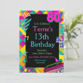 80 jaar uitnodiging, terug naar de 80, elke leefti kaart (Staand voorkant)