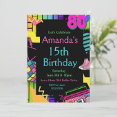 80 jaar uitnodiging, terug naar de 80, elke leefti kaart (Staand voorkant)