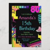 80 jaar uitnodiging, terug naar de 80, elke leefti kaart (Voorkant / Achterkant)