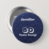 80 jaar Young Blue Rag Dolls Birthday Button Pin (Voorkant /achterkant)
