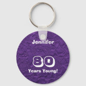 80 jaar Young Cute Paarse Rag Dolls, Name Sleutelhanger (Voorkant)