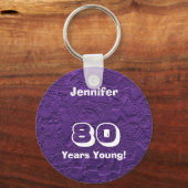 80 jaar Young Cute Paarse Rag Dolls, Name Sleutelhanger (Voorkant)