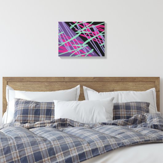 80-jaren  kleuren splash medley art canvas afdruk (Insitu (Slaapkamer))