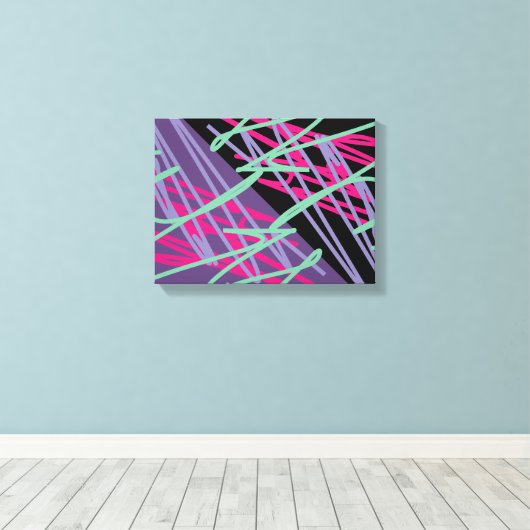 80-jaren  kleuren splash medley art canvas afdruk (Insitu (Houten vloer))