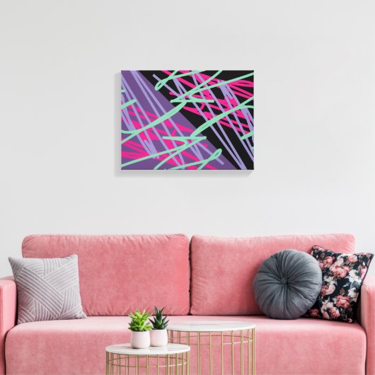 80-jaren  kleuren splash medley art canvas afdruk (Insitu (Woonkamer))
