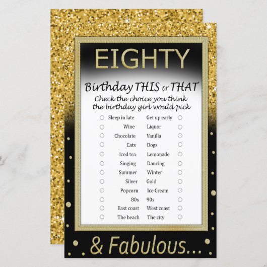 80-jarig bestaan dit of dat spel (Voorkant / Achterkant)