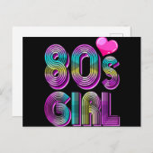 80-jarig meisje: Costume Retro  Feestdagenkaart (Voorkant / Achterkant)