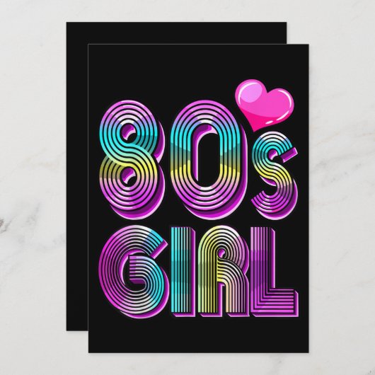 80-jarig meisje: Costume Retro  Kaart (Voorkant / Achterkant)