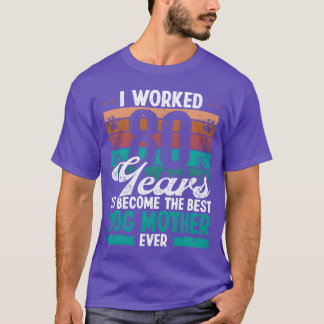 80-jarige beste hond moeder 80 verjaardag hond moe t-shirt
