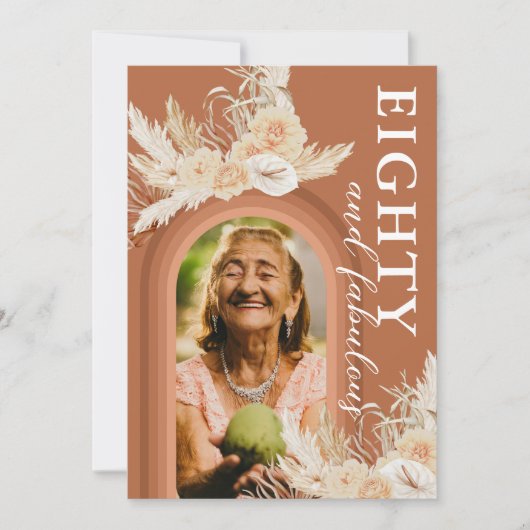 80-jarige Boho-Sinaasappel Kaart (Voorkant)