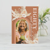 80-jarige Boho-Sinaasappel Kaart (Staand voorkant)