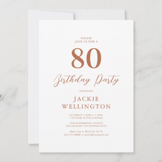 80-jarige Boho-Sinaasappel Kaart (Achterkant)